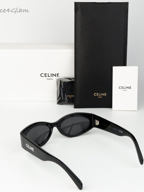 Celine Women Sunglasses Black Grey Cat Eye CL40288I MONOCHROMS 01A NEW AUTHENTIC - Picture 7 of 10